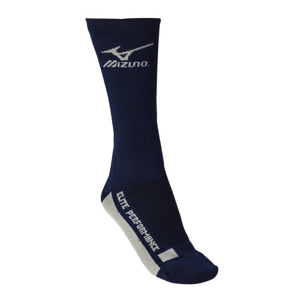 Panske Volejbalove Ponozky Mizuno Crew Námornícka Modrá/Siva Vypredaj AHXO93572